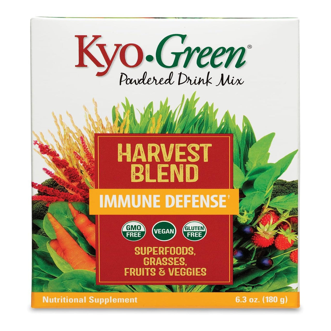 Kyolic Kyo-Green Harvest Blend, Immune Defense*, Powdered Drink Mix, 6.3 oz
