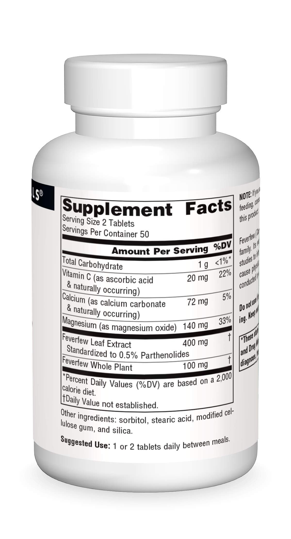 Source Naturals Feverfew Extract - Supports Healthy Brain Function* - 100 Tablets