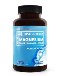 Thumbnail for BioEmblem Triple Magnesium Complex | 300mg Magnesium Glycinate, Malate & Citrate | High Absorption Chelated Formula | Vegan, Non-GMO, Gluten-Free | 90 Capsules