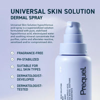Thumbnail for Prequel Skin Universal Skin Solution Hypochlorous Acid Spray for Face and Body. Fine Mist HOCL Facial Cleanser and Dermal Spray with Minerals & Electrolyzed Water - pH-Stabilized Care. 4oz