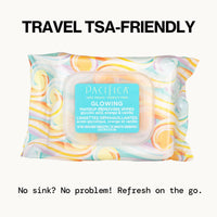 Thumbnail for Pacifica Glowing Makeup Remover Wipes – With Glycolic Acid for AHA Exfoliating and Facial Cleansing – No Rinse Face Cleaning Towelettes – Dermatologist Tested, Vegan & Cruelty-Free – 30 Pack