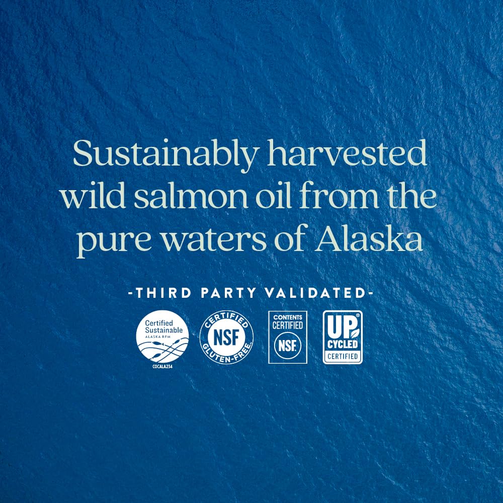 New Chapter Wholemega Fish Oil Supplement - 2000mg per Serving, Clinically Proven Wild Alaskan Salmon Oil with Omega-3 + Vitamin D3 + Astaxanthin, 120 Softgels