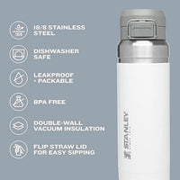 Thumbnail for Stanley Quick Flip GO Water Bottle 24 oz | Push Button Lid | Leakproof and Packable for Travel and Sports | Insulated Stainless Steel | BPA-Free | Glass