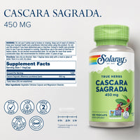 Thumbnail for SOLARAY Cascara Sagrada 450 mg - Traditional Herb - Non,GMO, Lab Verified, 60 Day Money-Back Guarantee - 100 Servings, 100 VegCaps