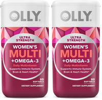 Thumbnail for OLLY Ultra Women's Multi Softgels,Overall Health and Immune Support,Omega-3s,Iron,Vitamins A,D,C,E,B12,Daily Multivitamin,30 Day Supply -,60 Count (Pack of 2)