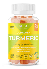 Thumbnail for SUKU Turmeric Curcumin Sugar Free Gummies with 1003mg of Turmeric - Black Pepper Protects Liver, Improves Digestion, Inflammation Response & Joint Health – Lemon Lime Flavour (50 Gummies)