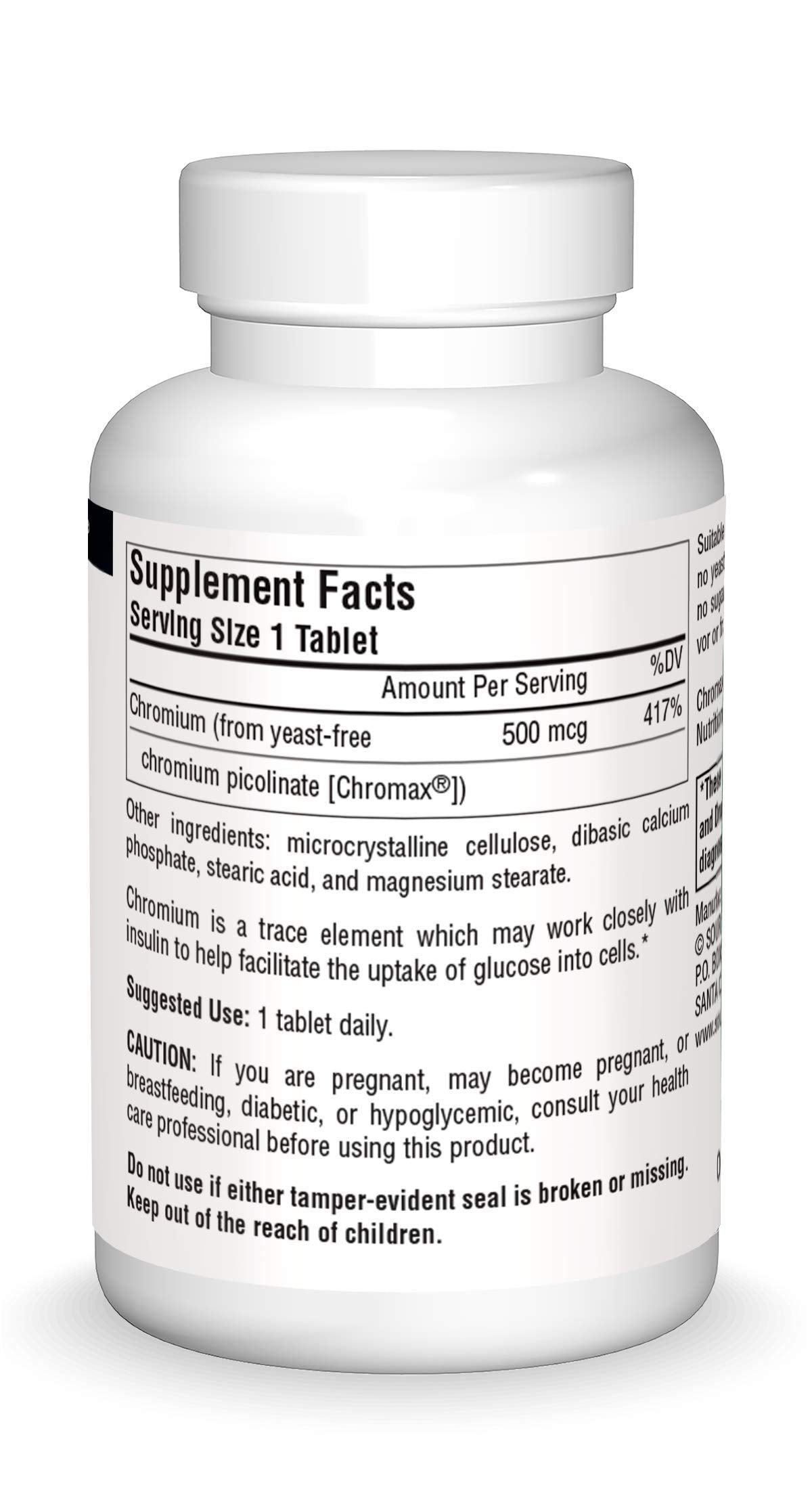 Source Naturals Ultra Chromium Picolinate 500 mcg Yeast-Free Dietary Supplement - 60 Tablets