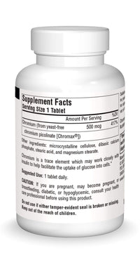 Thumbnail for Source Naturals Ultra Chromium Picolinate 500 mcg Yeast-Free Dietary Supplement - 60 Tablets