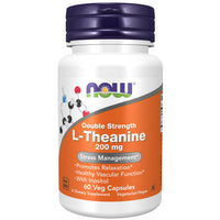 Thumbnail for NOW Foods Supplements, L-Theanine 200 mg with Inositol, Stress Management*, 60 Veg Capsules
