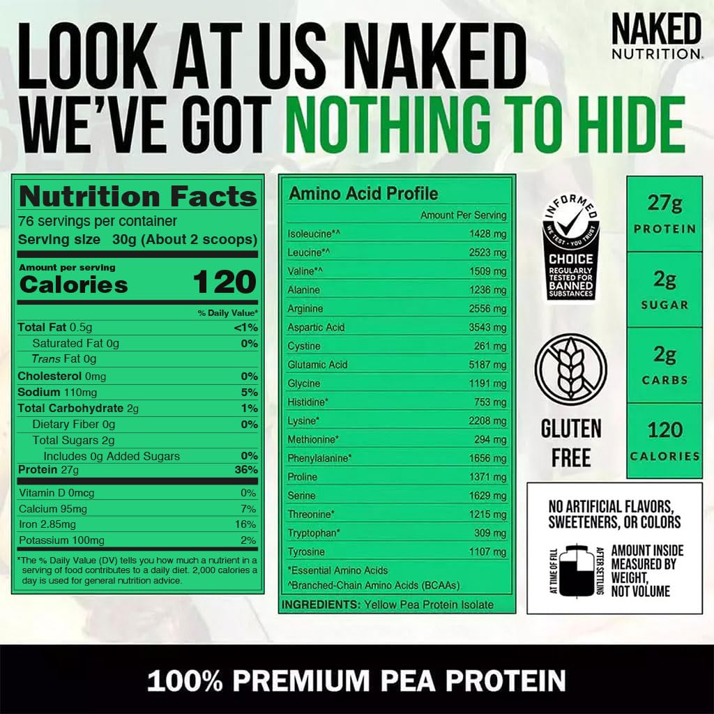 NAKED Dairy Free Protein Bundle: 5LB Unflavored Pea and 2LB PB