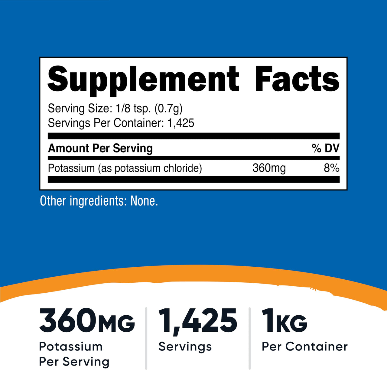 Nutricost Potassium Chloride Powder 1kg - Gluten Free, Non-GMO