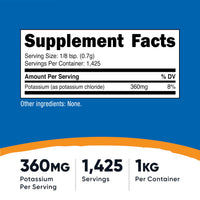 Thumbnail for Nutricost Potassium Chloride Powder 1kg - Gluten Free, Non-GMO