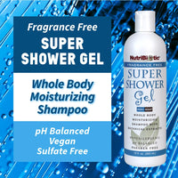 Thumbnail for NutriBiotic – Fragrance-Free Super Shower Gel, 12 Oz Twin Pack | Whole-Body Moisturizing Shampoo with GSE & Botanical Extracts | pH Balanced & Free of Gluten, Parabens, Sulfates, Dyes & Colorings