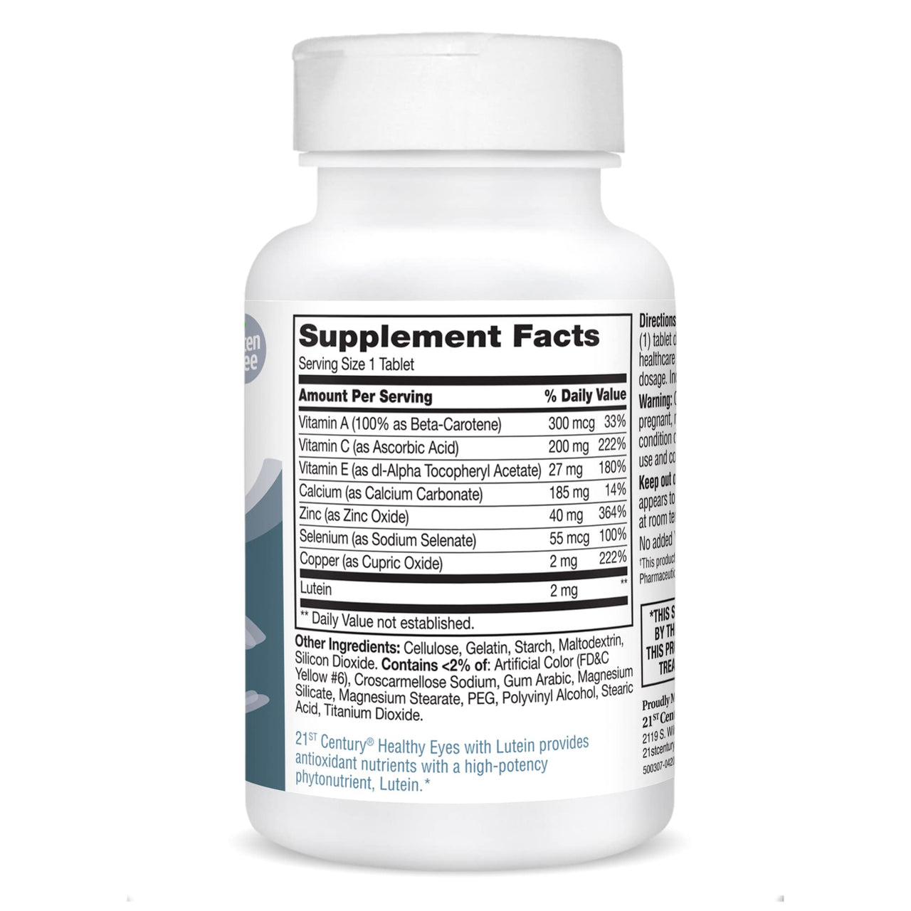 21st Century Healthy Eyes with Lutein Tablets, 60 Count, White (27452)