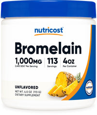Thumbnail for Nutricost Bromelain Powder 4 OZ - Non-GMO, Vegetarian, Gluten Free