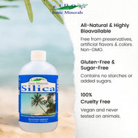 Thumbnail for Eidon Liquid Silica Mineral Concentrate - Silica Supplement for Hair, Skin, and Nails, Supplement Drops to Support Collagen Production & Hair Loss for Women & Men, Helps Manage Calcium - 18 oz