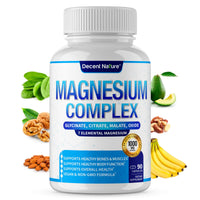 Thumbnail for Magnesium Complex 7 Elemental Magnesium Supplement 1000mg – Magnesium Glycinate, Citrate, Malate, Taurate, Oxide, Aspartate, Orotate Non-GMO 90 Capsules