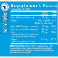 Thumbnail for The Vitamin Shoppe Iron Complex - Better Absorption Energy Support | with Vitamin C Folic Acid | 100 Tablets | Gentle