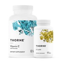 Thumbnail for THORNE - Essential Vitamins Bundle: Vitamin C & D-5000 Complex - Immune, Bone Health, and Energy Support - 60 to 90 Servings