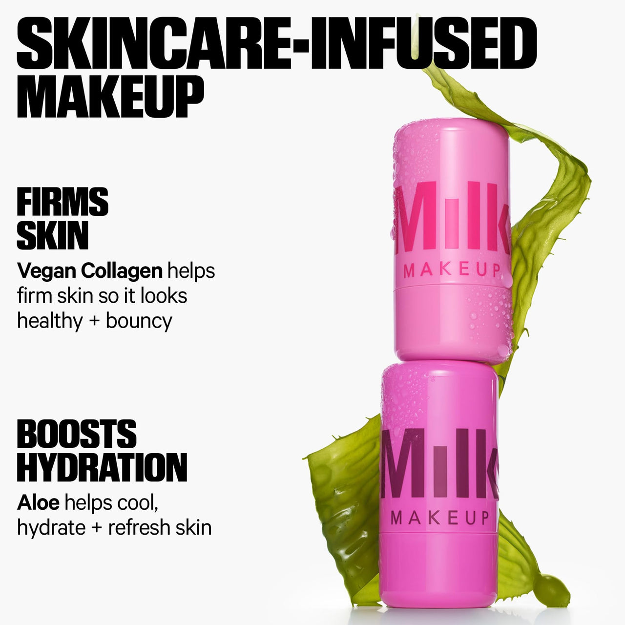 Milk Makeup Cooling Water Jelly Tint – Long-Lasting Sheer Lip + Cheek Stain with Firming Vegan Collagen + Hydrating Aloe – Transfer Proof, Buildable Lip Tint + Blush – Splash (Berry), 0.17 oz