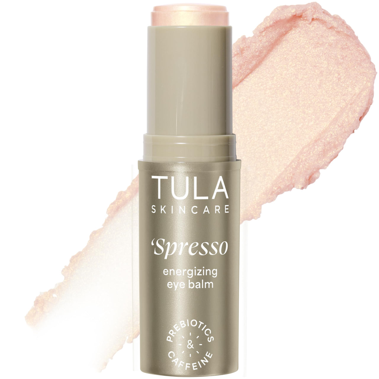 TULA Skin Care ‘Spresso Energizing Eye Balm, Gold Glow - Energizing & Hydrating Caffeine Under Eye Treatment for Dark Circles, Portable and Perfect to Use On-the-go, 0.35 oz.