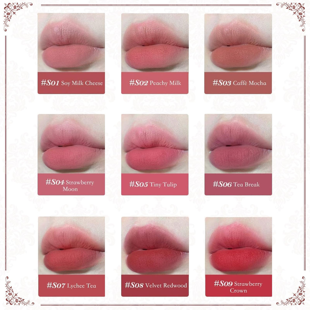 Flower Knows Strawberry Rococo Cloud Lip Cream Matte Liquid Lipstick-Long Lasting&Highly Pigmented Lip Stain -Velvety Waterproof Lip Makeup for Girls&Women-0.12 Fl Oz,1 Count(S03 Caffe Mocha)