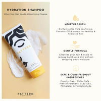 Thumbnail for PATTERN Beauty by Tracee Ellis Ross Hydration Shampoo w Honey, Aloe Vera, Biotin and Tea Tree Leaf Oil 9.8 fl oz - Rich Moisture for Curly Hair 3a-4c