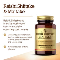 Thumbnail for Solgar Multi-Mushroom Complex, 50 Vegetable Capsules - Reishi, Shiitake, Maitake Mushroom Extract - Natural Source of Beta Glucans - Non-GMO, Vegan, Gluten Free, Dairy Free - 50 Servings