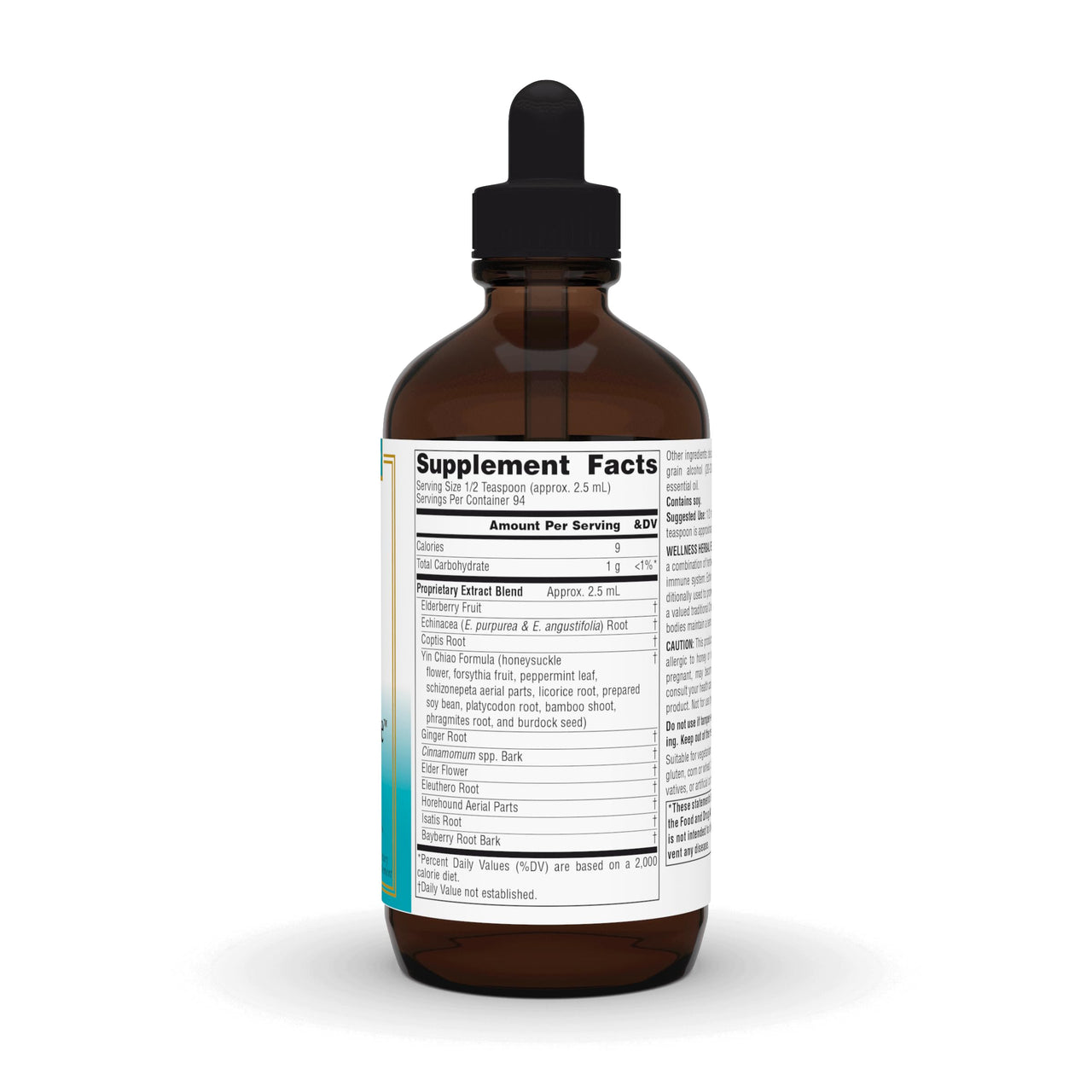 Source Naturals Wellness Herbal Resistance Liquid Immune Defense Supplement and Immunity Booster with Echinacea, Elderberry and Yin Chiao - 8 Fluid Oz