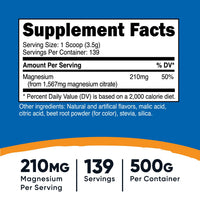 Thumbnail for Nutricost Magnesium Citrate Powder (Raspberry Lemonade, 500 Gram)