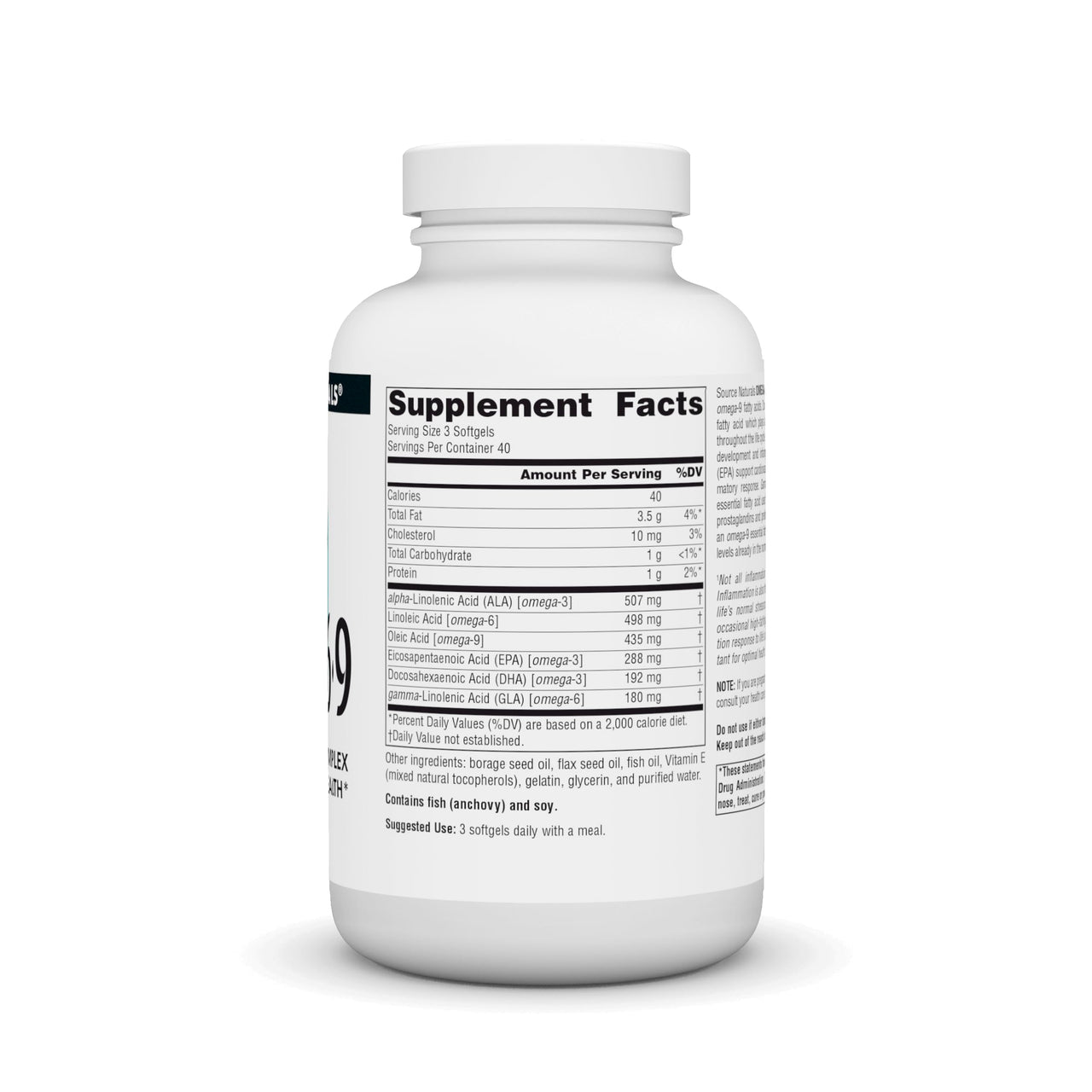 Source Naturals Omega 3-6-9, Essential Fatty Acid Complex for Heart and Brain Health* - 120 Softgels