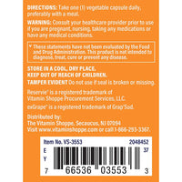 Thumbnail for The Vitamin Shoppe Trans-Resveratrol 500mg - Cardiovascular & Longevity Support | Potent Antioxidant | 60 Veggie Caps | Non-GMO Vegan
