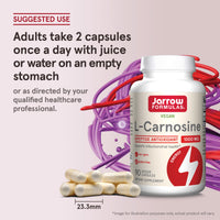 Thumbnail for Jarrow Formulas® L-Carnosine Dipeptide Antioxidant 1000 mg, Dietary Supplement, Antioxidant Support for Mitochondrial Health, 90 Veggie Capsules, Up to 45 Day Supply
