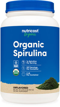 Thumbnail for Nutricost Organic Spirulina Powder 2 LB - Pure, Certified Organic Spirulina