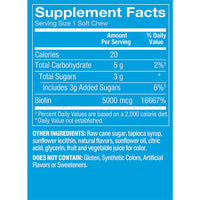 Thumbnail for The Vitamin Shoppe Biotin Soft Chews for Hair, Skin & Nail Support - 5,000mcg - Mixed Berry (60 Soft Chews)