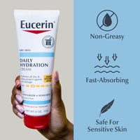 Thumbnail for Eucerin Daily Hydration Broad Spectrum SPF 30 Sunscreen Body Cream for Dry Skin, Fragrance Free Sunscreen Moisturizer, 8 Oz Tube