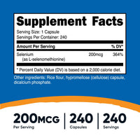 Thumbnail for Nutricost Selenium 200mcg, 240 Vegetarian Capsules, Non-GMO, Gluten Free L-Selenomethionine