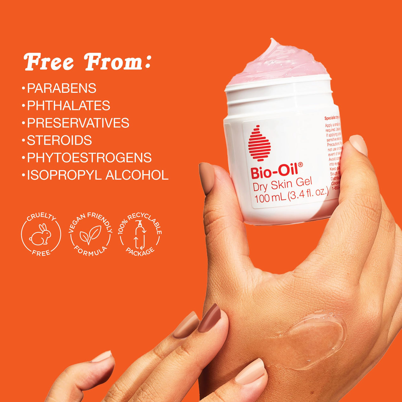 Bio-Oil Dry Skin Gel, Face and Body Moisturizer, Fast Absorbing Hydration, with Soothing Emollients and Vitamin B3, Non-Comedogenic, 1.7 Oz