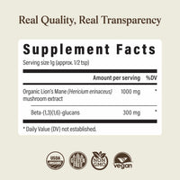 Thumbnail for Real Mushrooms Lion’s Mane Supplement Powder - Organic Lions Mane Extract - Functional Mushrooms with Verified Beta Glucans – Functional Blend – Non-GMO, Vegan with 150 Servings