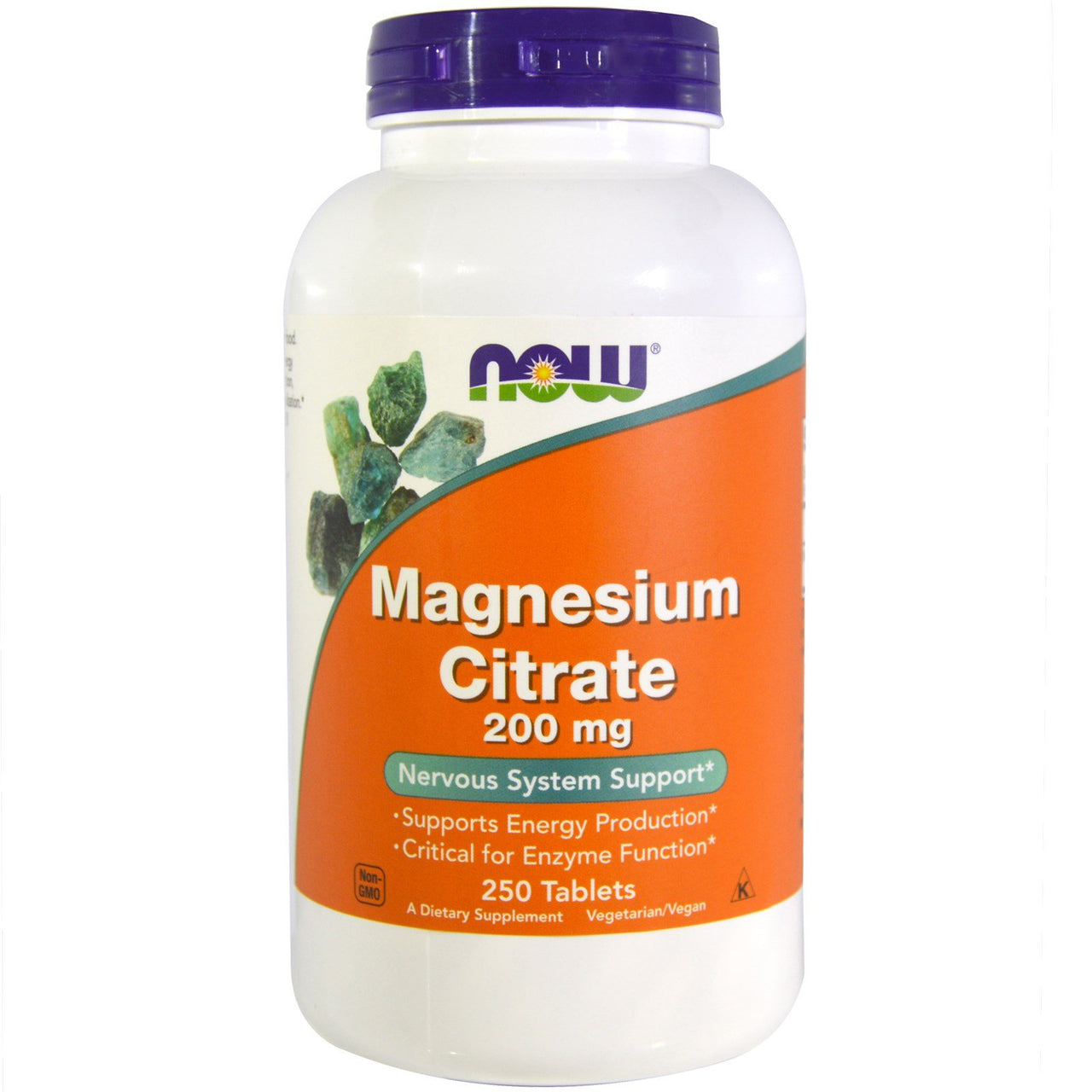 Now Foods Magnesium Citrate 200mg, 250 Tablets (Pack of 2)
