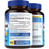 Thumbnail for Vitalibre 10 in 1 Magnesium Complex, 420mg Elemental Magnesium | Ultra Strength, Max Absorption | Chelated Magnesium Supplement for Nerves, Bone & Heart Health | Non-GMO, 120 Vegan Capsules