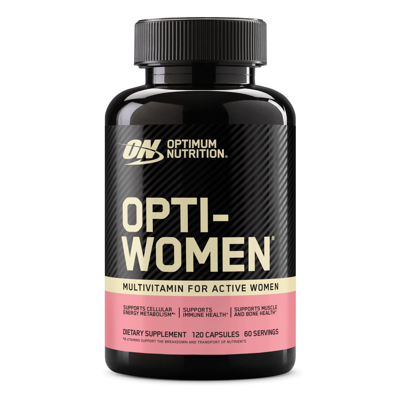 Optimum Nutrition Opti-Women Daily Multivitamin for Women, Immune Support Supplement with Iron, 60 Day Supply, 120 Count, (Packaging May Vary)