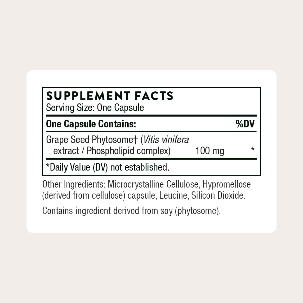 THORNE - Grape Seed Extract (Formerly O.P.C.-100) - Grape Seed Phytosome for Antioxidant Support* - 60 Capsules