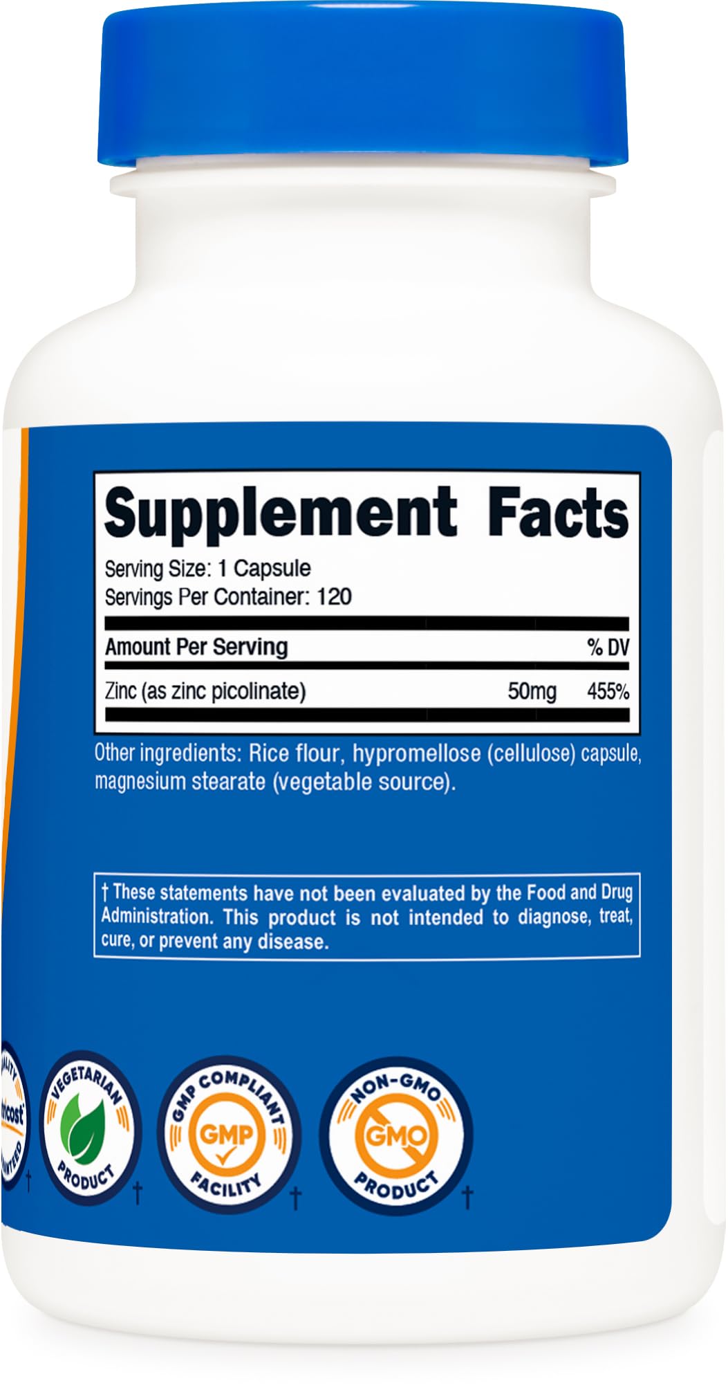 Nutricost Zinc Picolinate 50mg, 120 Vegetarian Capsules - Gluten Free and Non-GMO
