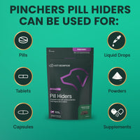 Thumbnail for VETRISCIENCE Extra Large Pinchers Pill Hiders Chews, Non-Greasy Pill Wrap with Probiotics for Dogs, Disguise Pills, Capsules and Tablets, Soft and Chewy, Gut and Immune Health, Chicken, 2 Pack