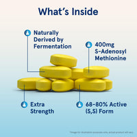 Thumbnail for Jarrow Formulas SAMe Supplement 400 mg - 60 Tablets - High Concentration of Active S,S Form - Supports Joint Health, Liver Function, Brain Metabolism, Balanced Mood & Antioxidant Defense - 60 Servings