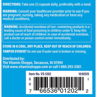 Thumbnail for The Vitamin Shoppe Iron 28G, Well Absorbed Forms of Iron, Supports Immune Health & Energy Production, Essential Mineral, Once Daily (100 Capsules)