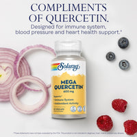 Thumbnail for SOLARAY Mega Quercetin with Bromelain, Vitamin C and Bioflavonoids - Antioxidant and Immune Support Supplement, Hearth Health and Blood Pressure Support - Vegan, 60-Day Guarantee, 60 Serv, 60 VegCaps