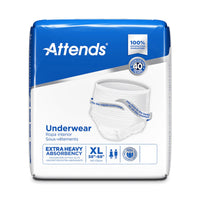 Thumbnail for Attends Care Disposable Pull On Unisex Adult Absorbent Underwear with Tear Away Seams, X-Large, Moderate Absorbency, 4 Bags per Case
