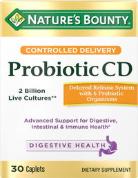 Thumbnail for Nature's Bounty Probiotic, Controlled Delivery Dietary Supplement, Delivers Friendly Bacteria to Digestive, and Immune Systems, 30 Caplets